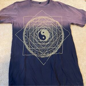 Navy and Purple Graphic Yin Yang T-Shirt